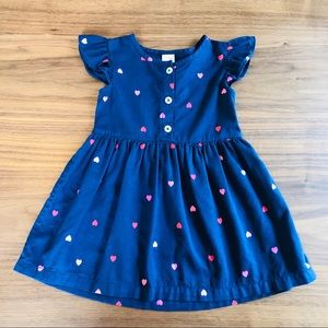 💕NAVY Heart Print Flutter Sleeve Sun Dress 💕